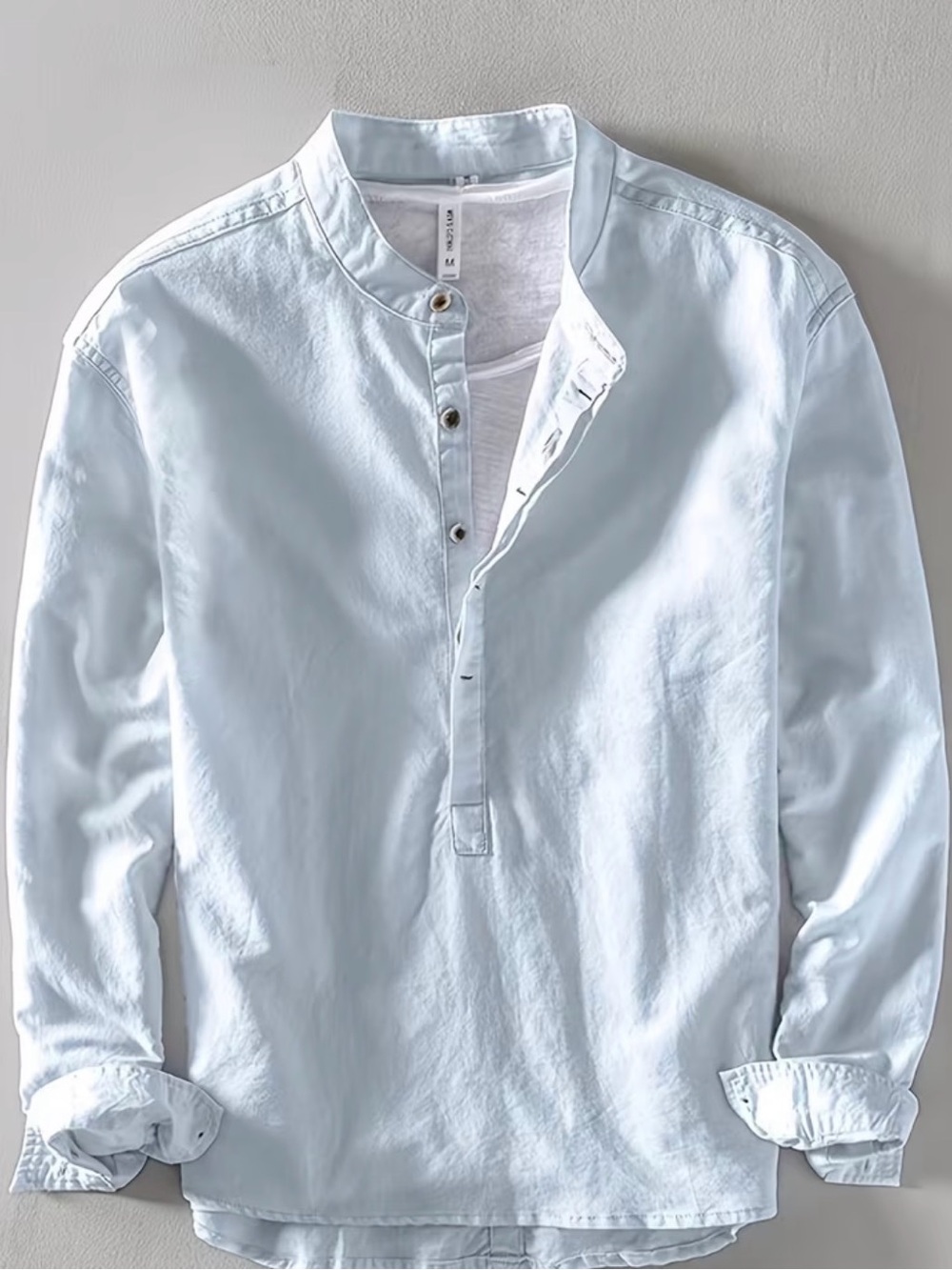 aerie Pale Blue Henley Button-Down Shirt